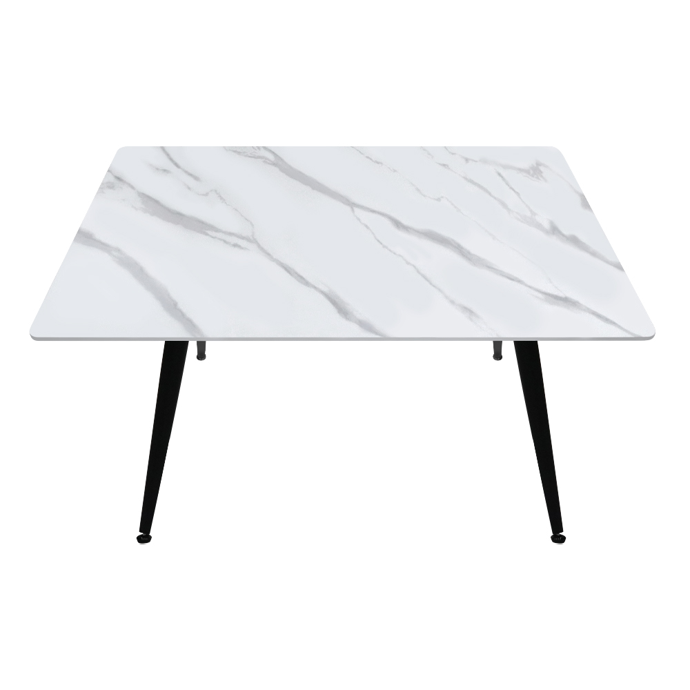 Τραπέζι Enzo Megapap sintered stone - μέταλλο χρώμα λευκό εφέ μαρμάρου - μαύρο 120x70x77εκ.