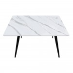 Τραπέζι Enzo Megapap sintered stone - μέταλλο χρώμα λευκό εφέ μαρμάρου - μαύρο 120x70x77εκ.