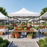 Κιόσκι - Gazebo Bari Megapap πτυσσόμενο μεταλλικός σκελετός - αδιάβροχο ύφασμα χρώμα λευκό 3x3x3,10m.