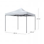 Κιόσκι - Gazebo Bari Megapap πτυσσόμενο μεταλλικός σκελετός - αδιάβροχο ύφασμα χρώμα λευκό 3x3x3,10m.