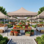 Κιόσκι - Gazebo Bari Megapap πτυσσόμενο μεταλλικός σκελετός - αδιάβροχο ύφασμα χρώμα της άμμου 3x3x3,10m.