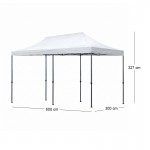 Κιόσκι - Gazebo Bari Megapap πτυσσόμενο μεταλλικός σκελετός - αδιάβροχο ύφασμα χρώμα λευκό 3x6x3,27m.