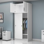 Ντουλάπα ρούχων Regio Megapap δίφυλλη συρόμενη με πατάρι χρώμα λευκό 100x60x240εκ.