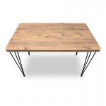 Σετ τραπεζαρία 5τμχ Roger - Kevin Megapap Mdf - ύφασμα χρώμα ακακίας - γκρι 120x70x75εκ.