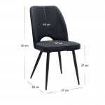 Σετ τραπεζαρία 5τμχ Roger - Christy Megapap Mdf - ύφασμα χρώμα ακακίας - ανθρακί 120x70x75εκ.