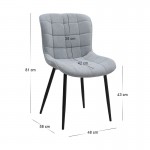 Σετ τραπεζαρία 5τμχ Roger - Chiara Megapap Mdf - ύφασμα χρώμα μαύρο εφέ μαρμάρου - γκρι 120x70x75εκ.