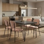 Σετ τραπεζαρία 5τμχ Roger - Kevin Megapap Mdf - ύφασμα χρώμα σκούρο γκρι σκυροδέματος - μόκα 120x70x75εκ.