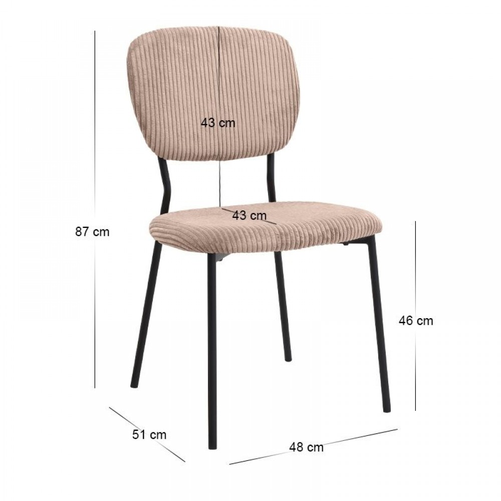 Σετ τραπεζαρία 5τμχ Roger - Kevin Megapap Mdf - ύφασμα χρώμα σκούρο γκρι σκυροδέματος - μόκα 120x70x75εκ.