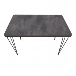 Σετ τραπεζαρία 5τμχ Roger - Chiara Megapap Mdf - ύφασμα χρώμα σκούρο γκρι σκυροδέματος - γκρι 120x70x75εκ.