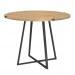 Σετ τραπεζαρία 5τμχ Rubes - Chiara Megapap χρώμα φυσικό οξιάς - ανθρακί Ø100x78εκ.