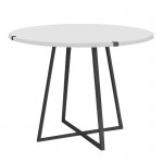 Σετ τραπεζαρία 5τμχ Rubes - Kevin Megapap χρώμα λευκό - λαδί Ø100x78εκ.