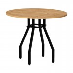 Σετ τραπεζαρία 5τμχ Roma - Rosa Megapap χρώμα pine oak - μαύρο Ø80x75εκ.