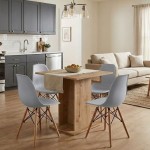 Σετ τραπεζαρία 5τμχ Allos - Nova Megapap χρώμα sapphire oak - γκρι 75x75x77εκ.