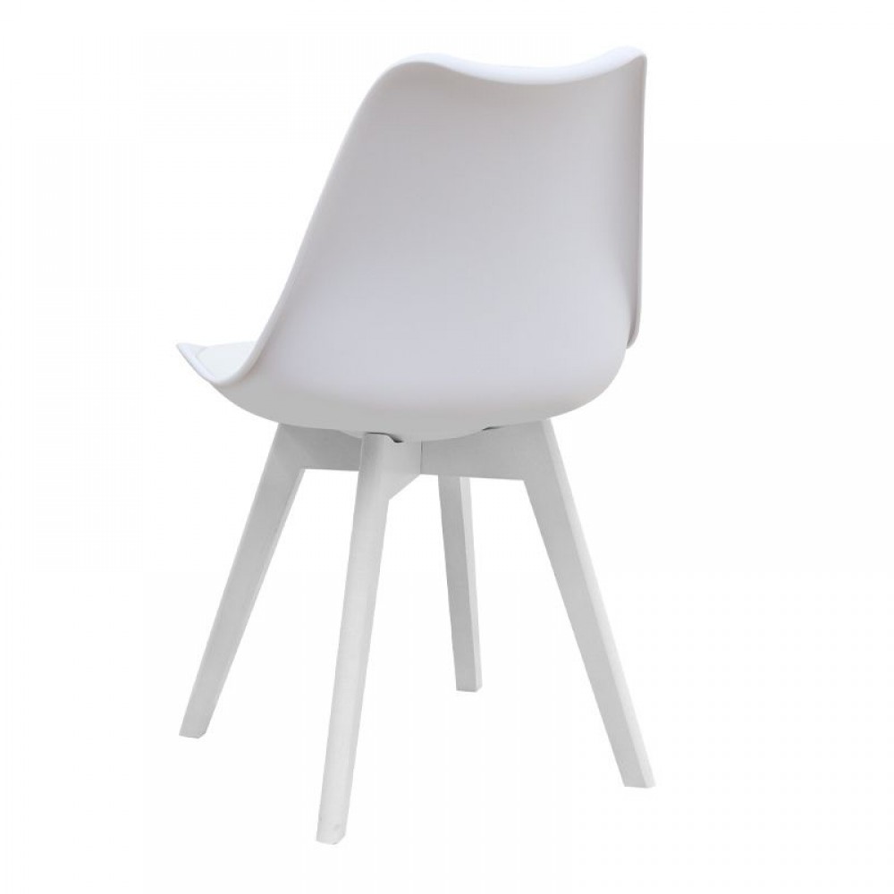 Σετ τραπεζαρία 5τμχ Allos - Viva Megapap χρώμα sapphire oak - λευκό 75x75x77εκ.