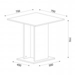 Σετ τραπεζαρία 5τμχ Allos - Iris Megapap χρώμα sapphire oak - ανοιχτό μπεζ/φυσικό πόδι 75x75x77εκ.