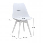 Σετ τραπεζαρία 5τμχ Darlen - Viva Megapap χρώμα sapphire oak - λευκό 125x72x74εκ.