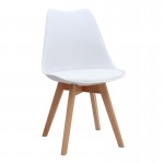 Σετ τραπεζαρία 5τμχ Darlen - Viva Megapap χρώμα sapphire oak - λευκό/φυσικό πόδι 125x72x74εκ.