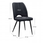 Σετ τραπεζαρία 5τμχ Darlen - Christy Megapap χρώμα sapphire oak - ανθρακί 125x72x74εκ.