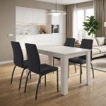 Σετ τραπεζαρία 5τμχ Darlen - Fina Megapap χρώμα λευκό - ανθρακί 125x72x74εκ.