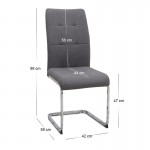 Σετ τραπεζαρία 5τμχ Darlen - Laura Megapap χρώμα λευκό - γκρι 125x72x74εκ.