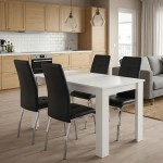 Σετ τραπεζαρία 5τμχ Darlen - Alma Megapap χρώμα λευκό - μαύρο 125x72x74εκ.