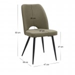 Σετ τραπεζαρία 5τμχ Darlen - Christy Megapap χρώμα λευκό - λαδί 125x72x74εκ.