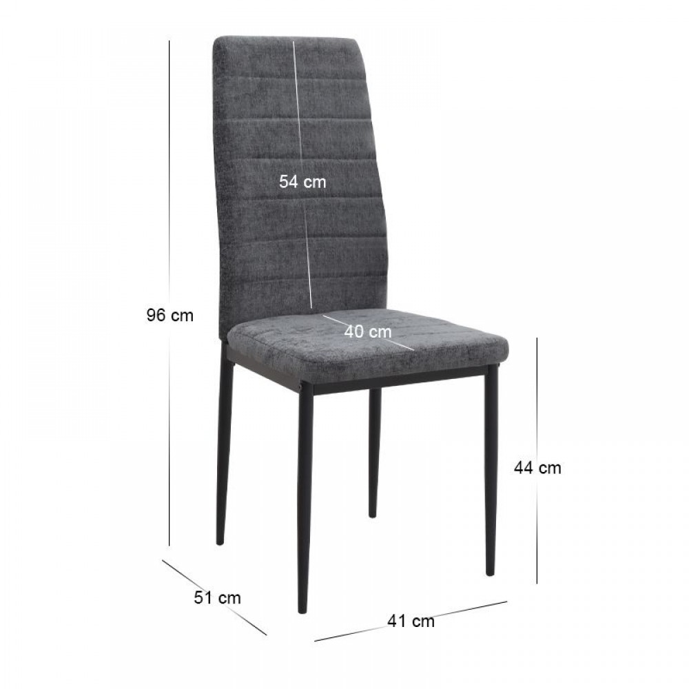 Σετ τραπεζαρία 5τμχ Darlen - Rosa Megapap χρώμα καρυδί - γκρι 125x72x74εκ.