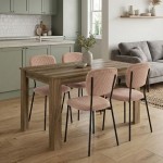 Σετ τραπεζαρία 5τμχ Darlen - Kevin Megapap χρώμα καρυδί - μόκα 125x72x74εκ.