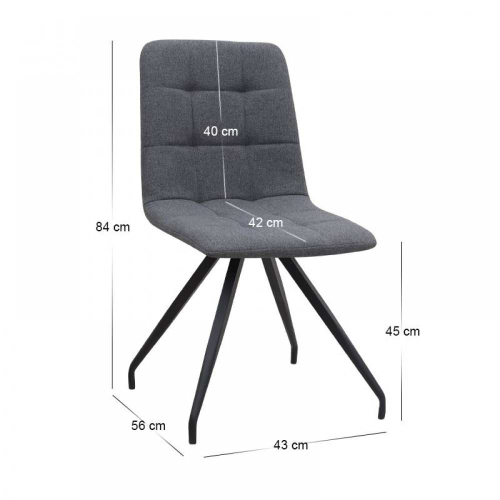 Σετ τραπεζαρία 5τμχ Darlen - Bianca Megapap χρώμα καρυδί - γκρι 125x72x74εκ.