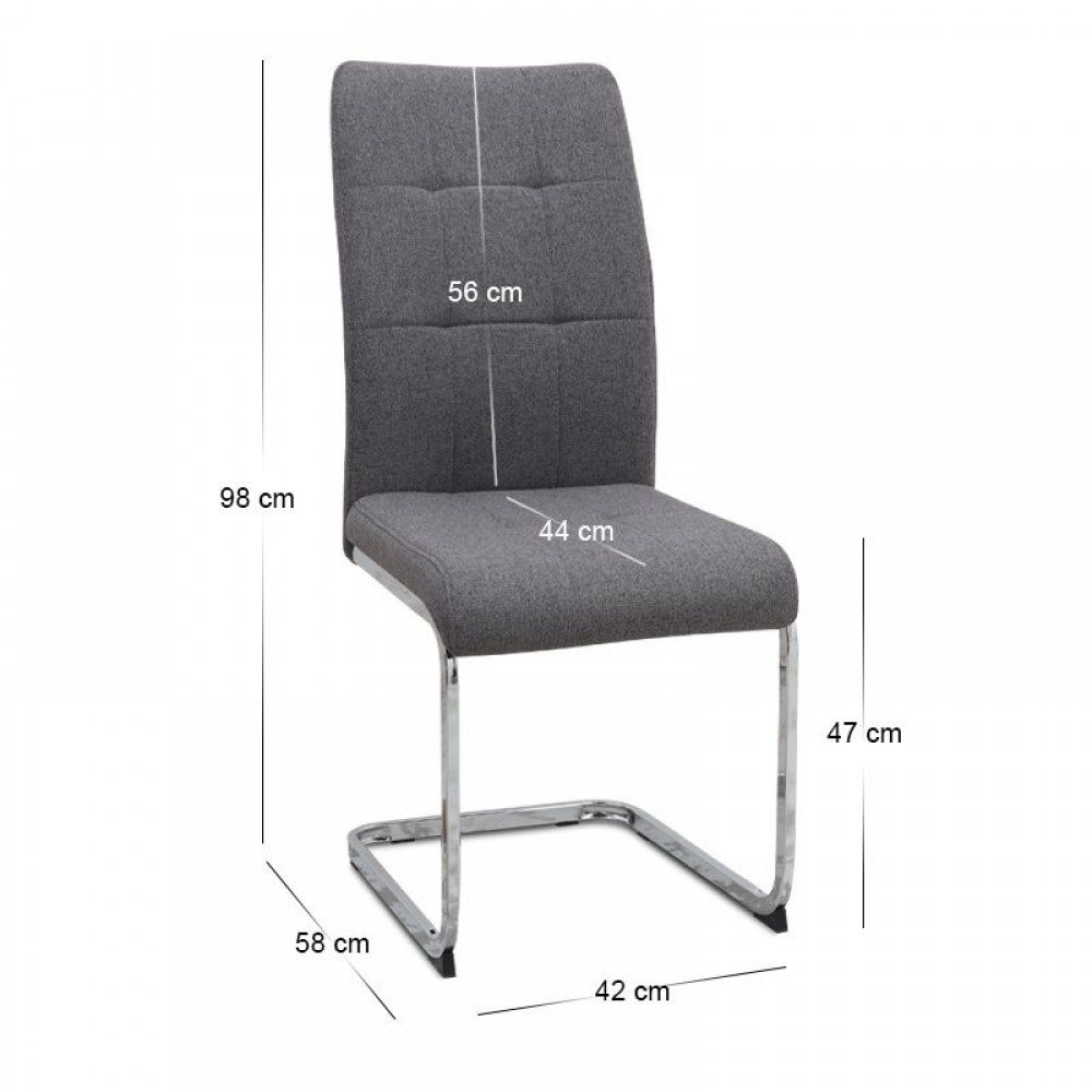 Σετ τραπεζαρία 5τμχ Darlen - Laura Megapap χρώμα sencron black - γκρι 125x72x74εκ.