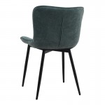 Σετ τραπεζαρία 5τμχ Darlen - Chiara Megapap χρώμα sencron black - πράσινο 125x72x74εκ.