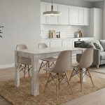 Σετ τραπεζαρία 5τμχ Darlen - Nova Megapap χρώμα λευκό εφέ μαρμάρου - cappuccino 125x72x74εκ.