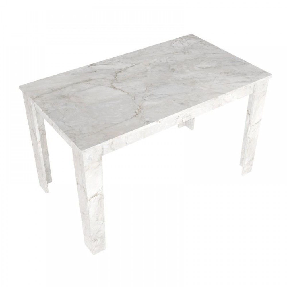 Σετ τραπεζαρία 5τμχ Darlen - Viva Megapap χρώμα λευκό εφέ μαρμάρου - μαύρο 125x72x74εκ.