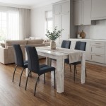 Σετ τραπεζαρία 5τμχ Darlen - Fina Megapap χρώμα λευκό εφέ μαρμάρου - ανθρακί 125x72x74εκ.