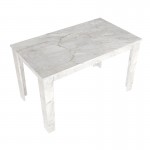 Σετ τραπεζαρία 5τμχ Darlen - Chiara Megapap χρώμα λευκό εφέ μαρμάρου - πράσινο 125x72x74εκ.