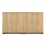 Ντουλάπι γραφείου με κλειδαριά επαγγελματικό Venturo Megapap χρώμα ανθρακί - φυσικό οξιάς 160x40x80εκ.