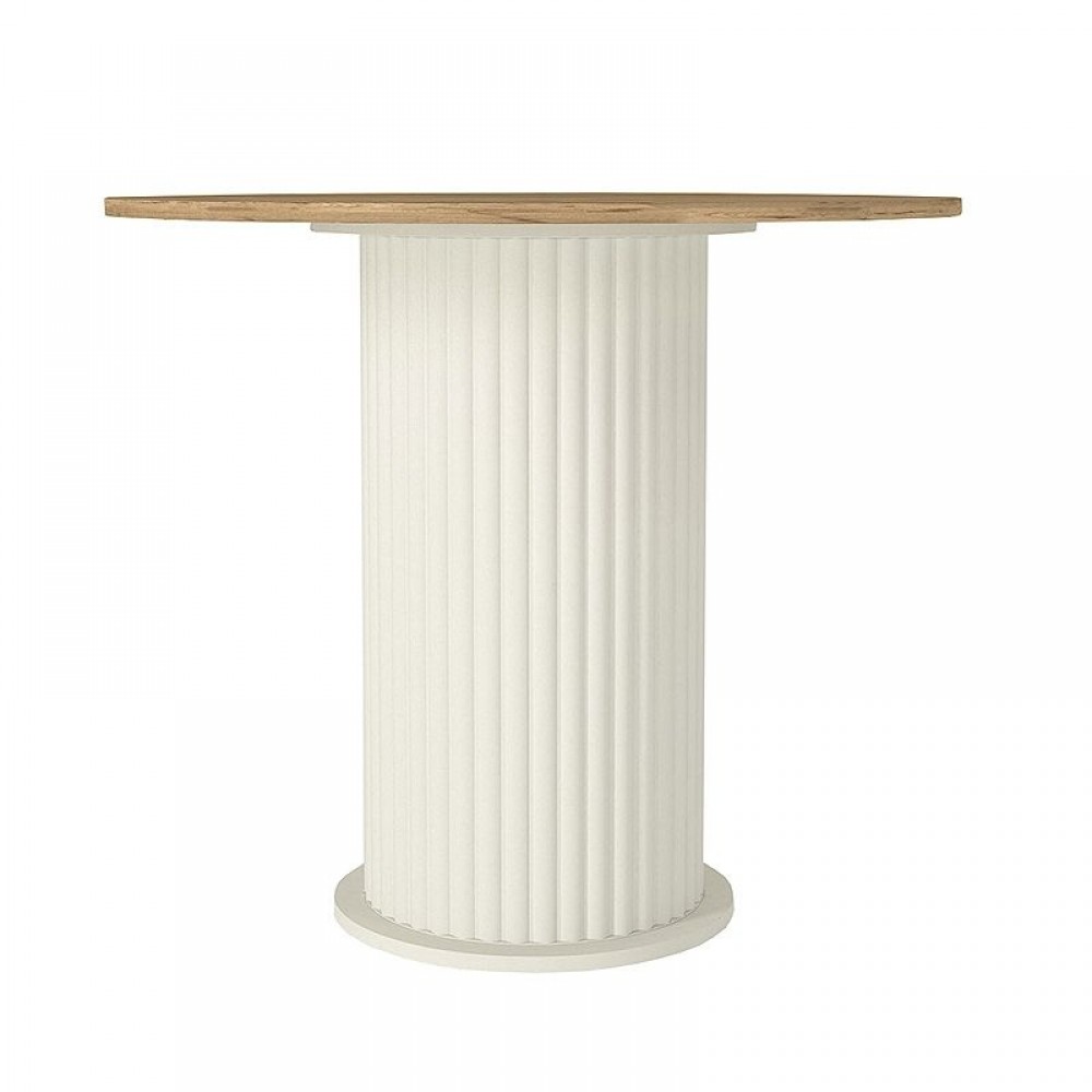 Σετ τραπεζαρία 5τμχ Bohema - Nova Megapap χρώμα ivory/sepet oak - μαύρο Ø90x77,7εκ.