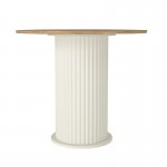 Σετ τραπεζαρία 5τμχ Bohema - Viva Megapap χρώμα ivory/sepet oak - μαύρο/φυσικό πόδι Ø90x77,7εκ.