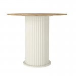 Σετ τραπεζαρία 5τμχ Bohema - Kevin Megapap χρώμα ivory/sepet oak - λαδί Ø90x77,7εκ.