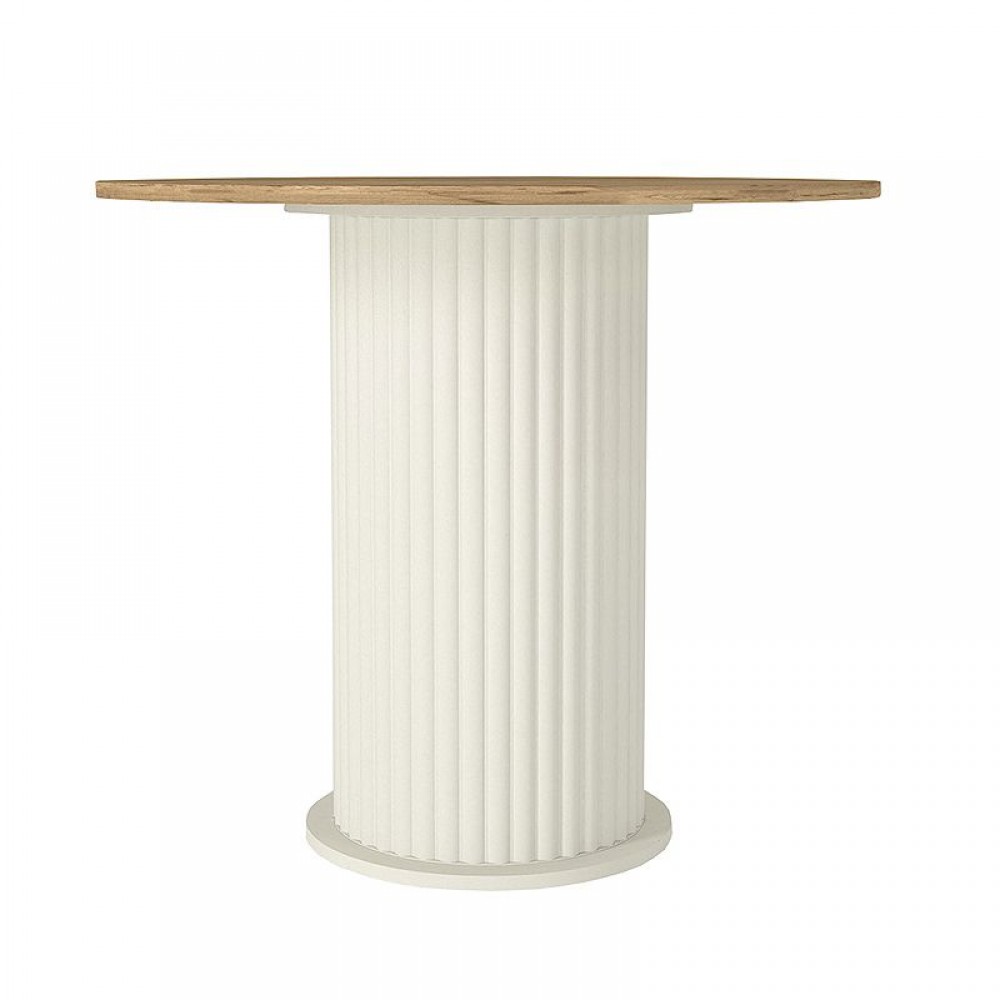 Σετ τραπεζαρία 5τμχ Bohema - Kevin Megapap χρώμα ivory/sepet oak - γκρι Ø90x77,7εκ.