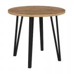 Σετ τραπεζαρία 5τμχ Xana - Nova Megapap χρώμα sepet oak - μαύρο Ø90x77,5εκ.