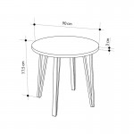 Σετ τραπεζαρία 5τμχ Xana - Nova Megapap χρώμα sepet oak - cappuccino Ø90x77,5εκ.