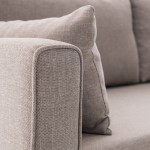 Γωνιακός καναπές Bella Megapap δεξιά γωνία υφασμάτινος χρώμα κρεμ 275x165x85εκ.