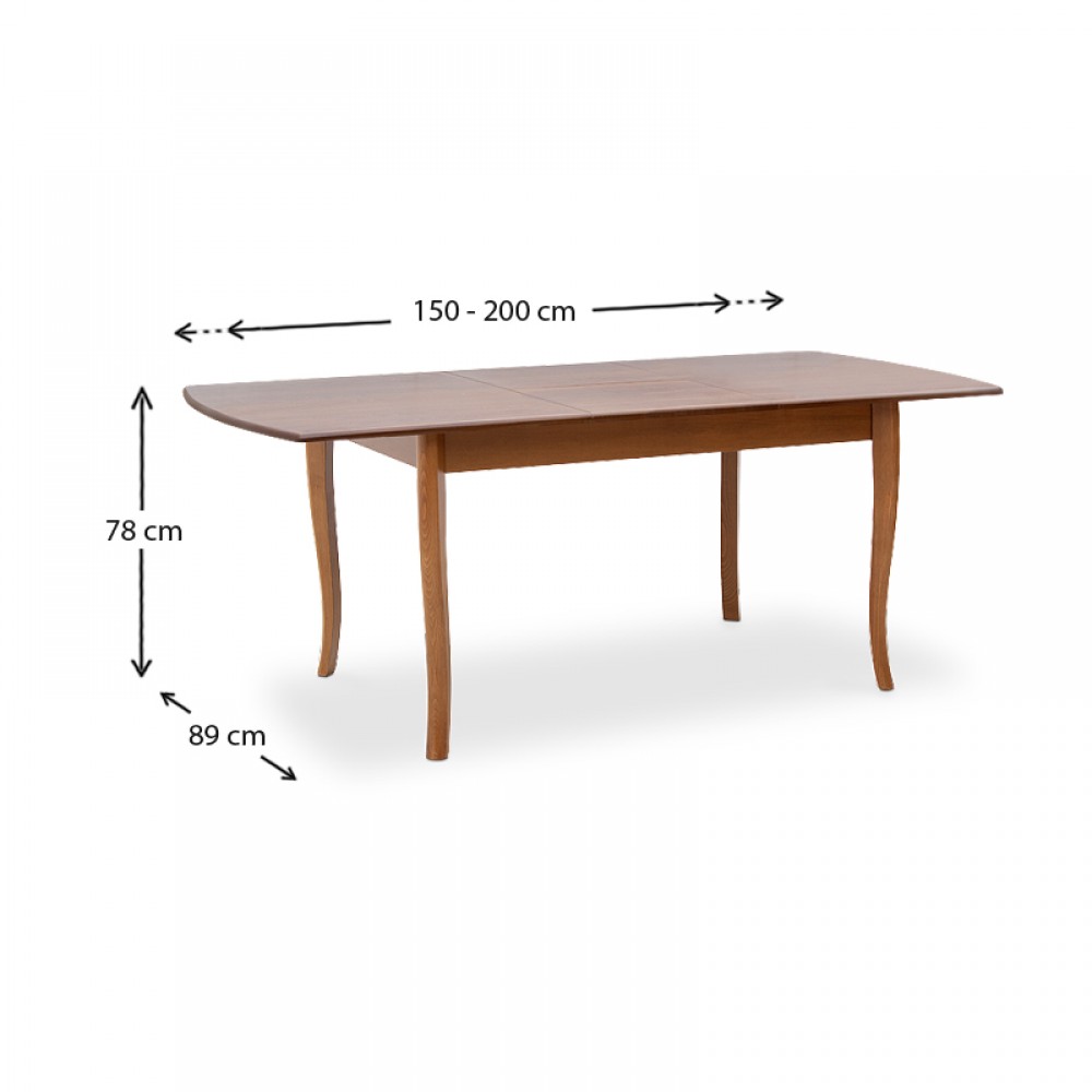 Σετ τραπεζαρίας Belfast Megapap 7 τμχ μασίφ ξύλο - MDF με επεκτεινόμενο τραπέζι 150/200x89x78εκ.
