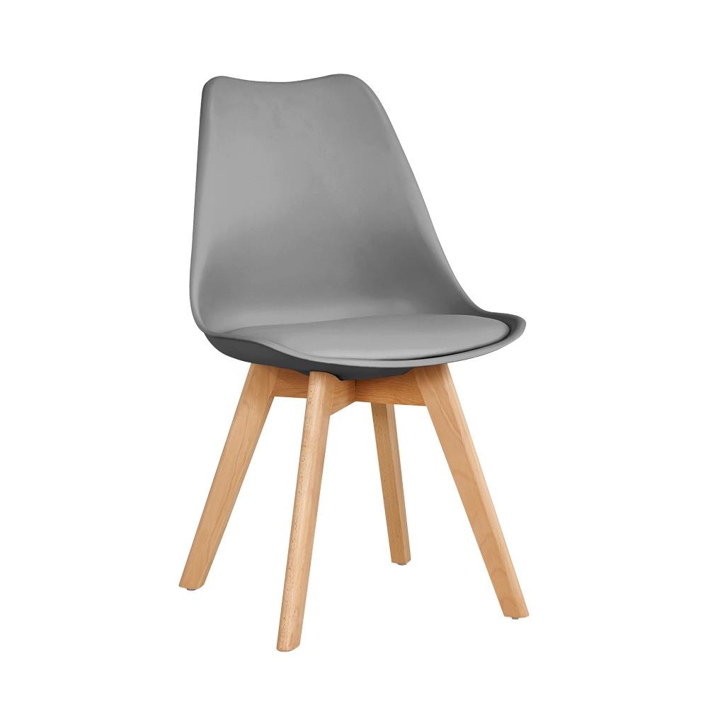 Καρέκλα πλαστική Serenity Nextdeco γκρι PP με ξύλινα πόδια Y83x48x54,5 εκ.