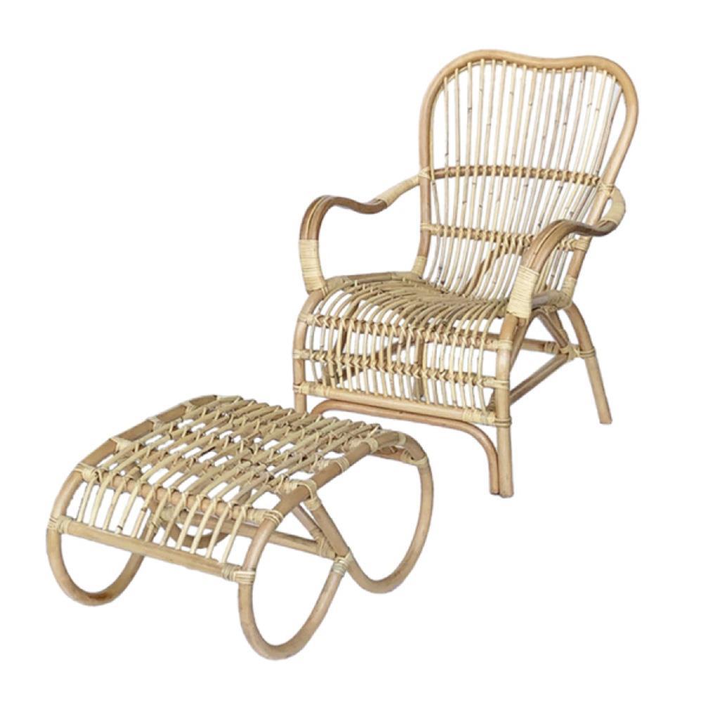 Πολυθρόνα Nextdeco Akela rattan με υποπόδιο Υ87x80x65εκ.