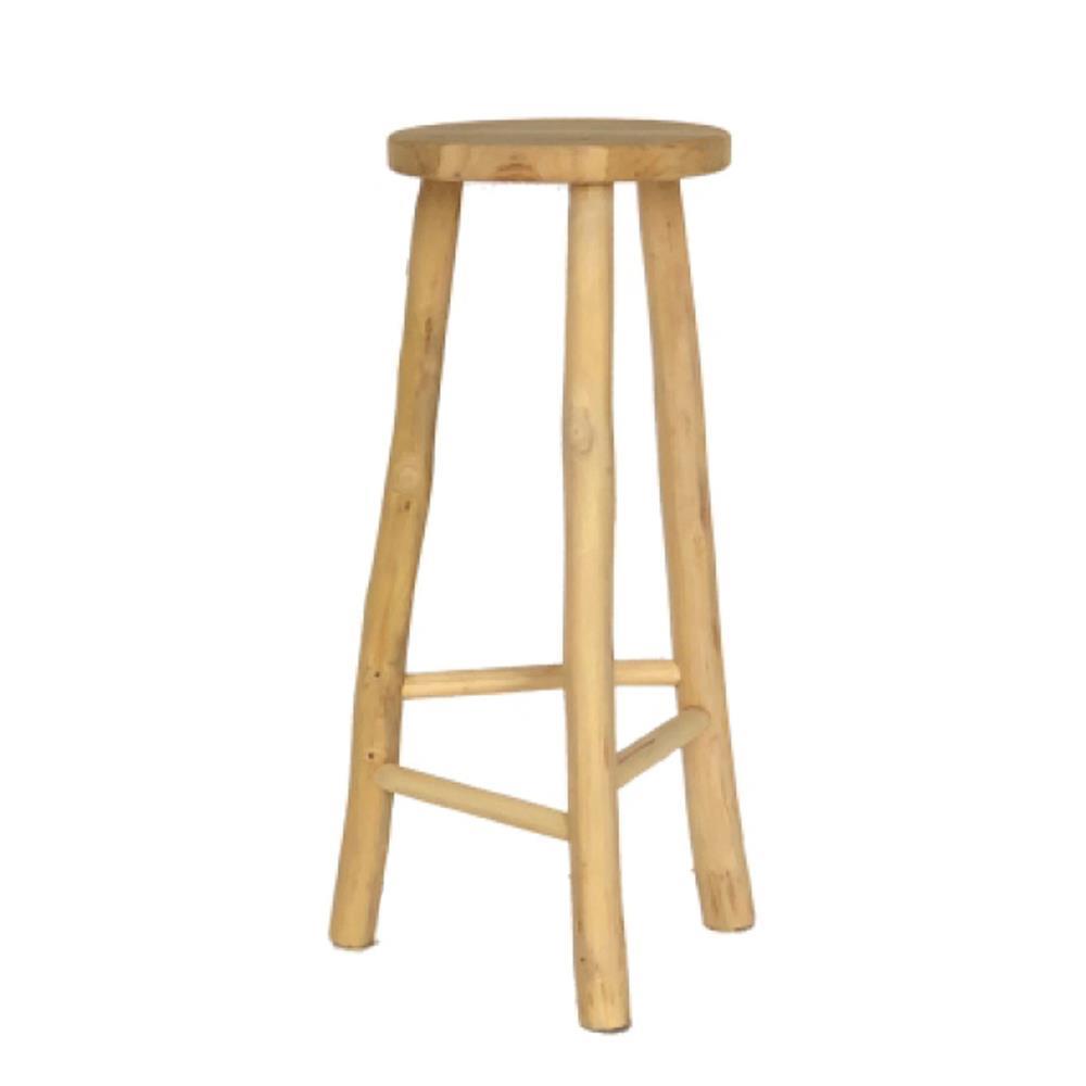 Σκαμπό μπαρ Nextdeco Kiana ξύλο teak Υ76x∅31εκ