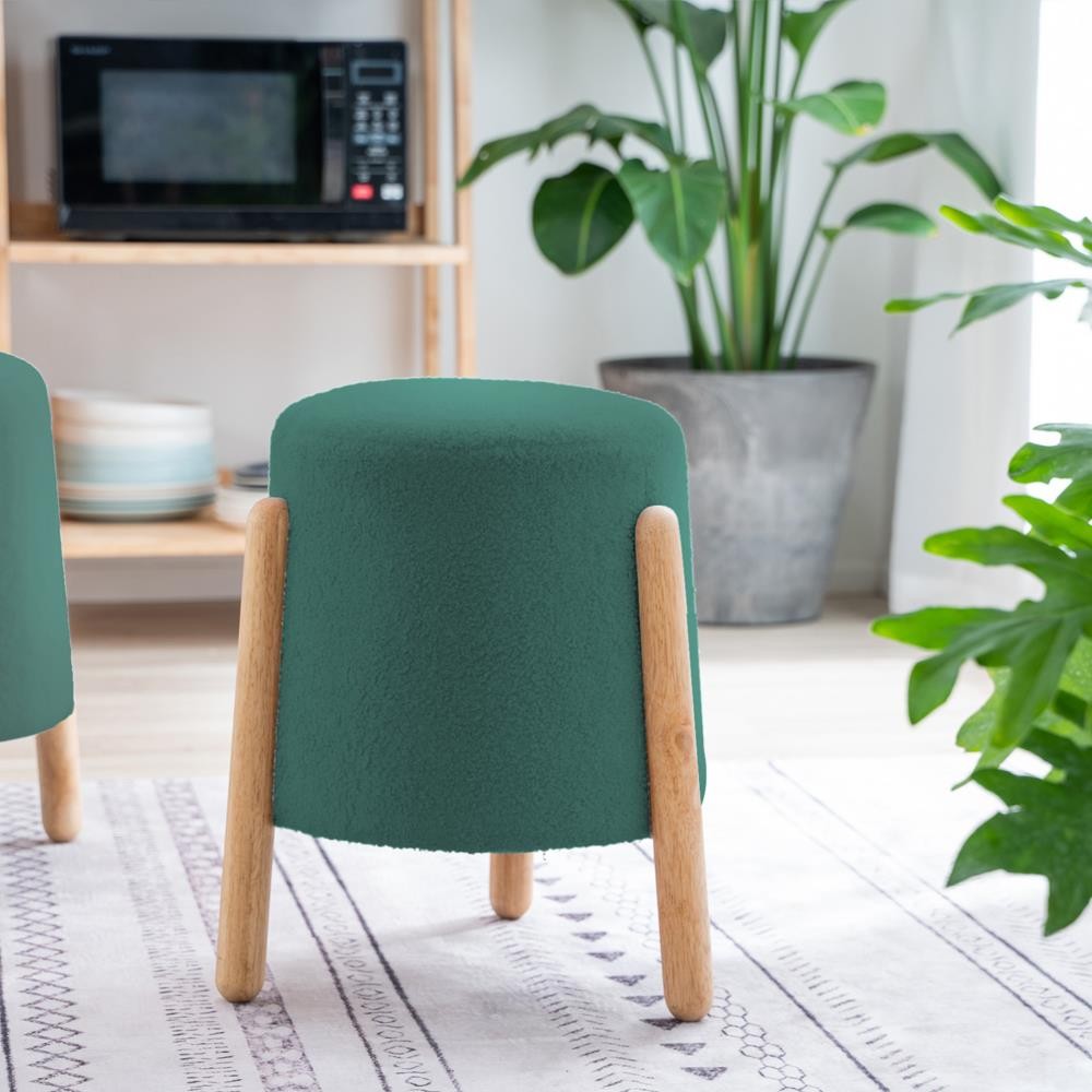 Σκαμπό Nextdeco Natural πράσινο Υ46,5x38x37,5εκ.