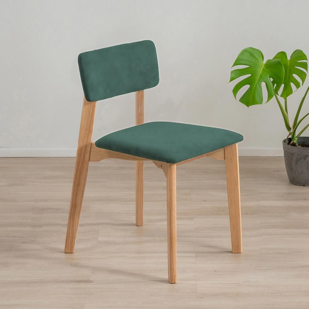 Καρέκλα τραπεζαρίαςNextdeco Natural μασίφ ξύλο πράσινη Y77x44x52εκ.