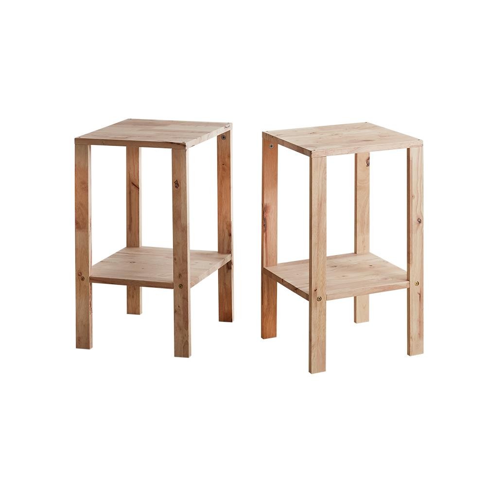 Έπιπλο πολλαπλών χρήσεων Nextdeco Natural μασίφ ξύλο 2 τεμάχια Υ60x35x35εκ.